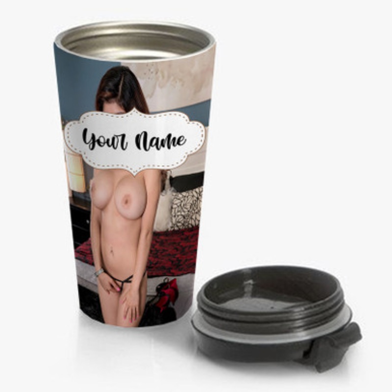 Pastele Mia Khalifa Custom Personalized Name Stainless Steel Travel Mug