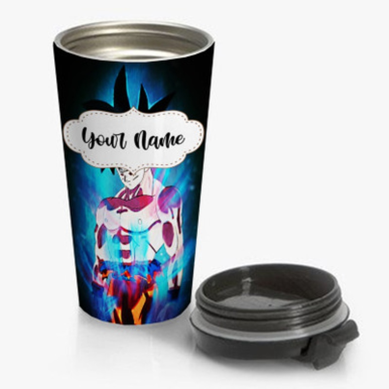 Pastele New Level Goku Dragon Ball Super Custom Personalized Name Stainless Steel Travel Mug
