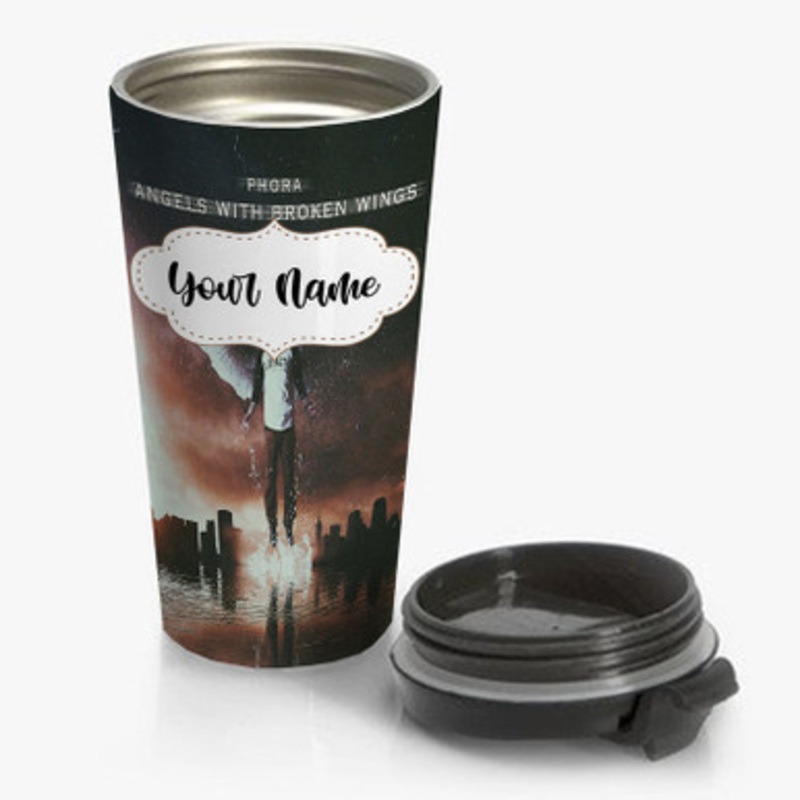 Pastele Phora Angels With Broken Wings Custom Personalized Name Stainless Steel Travel Mug