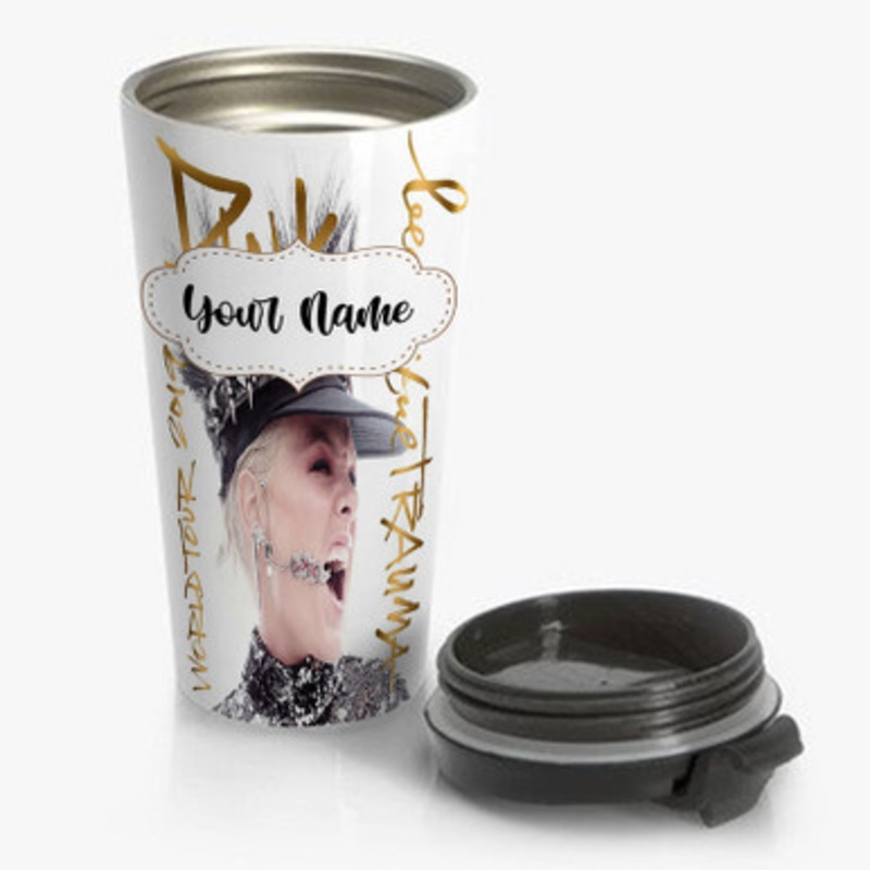 Pastele PNK Beautiful Trauma World Tour 2019 Custom Personalized Name Stainless Steel Travel Mug