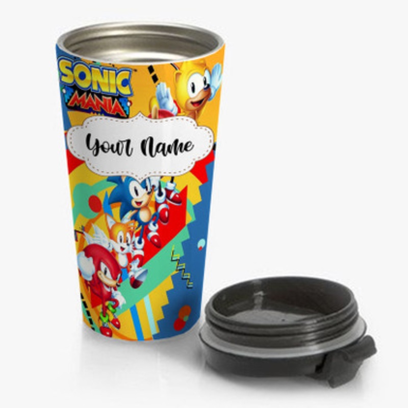 Pastele Sonic Mania Plus Custom Personalized Name Stainless Steel Travel Mug