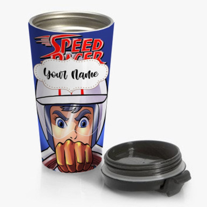 Pastele Speed Racer Custom Personalized Name Stainless Steel Travel Mug
