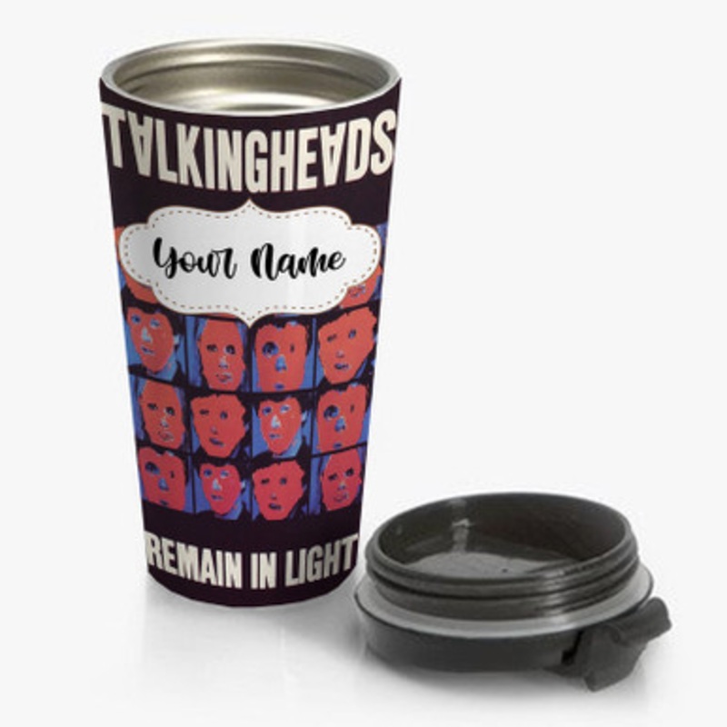 Pastele Talking Heads Remain in Light Custom Personalized Name Stainless Steel Travel Mug