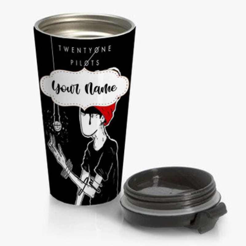 Pastele Twenty One Pilots 21 Custom Personalized Name Stainless Steel Travel Mug