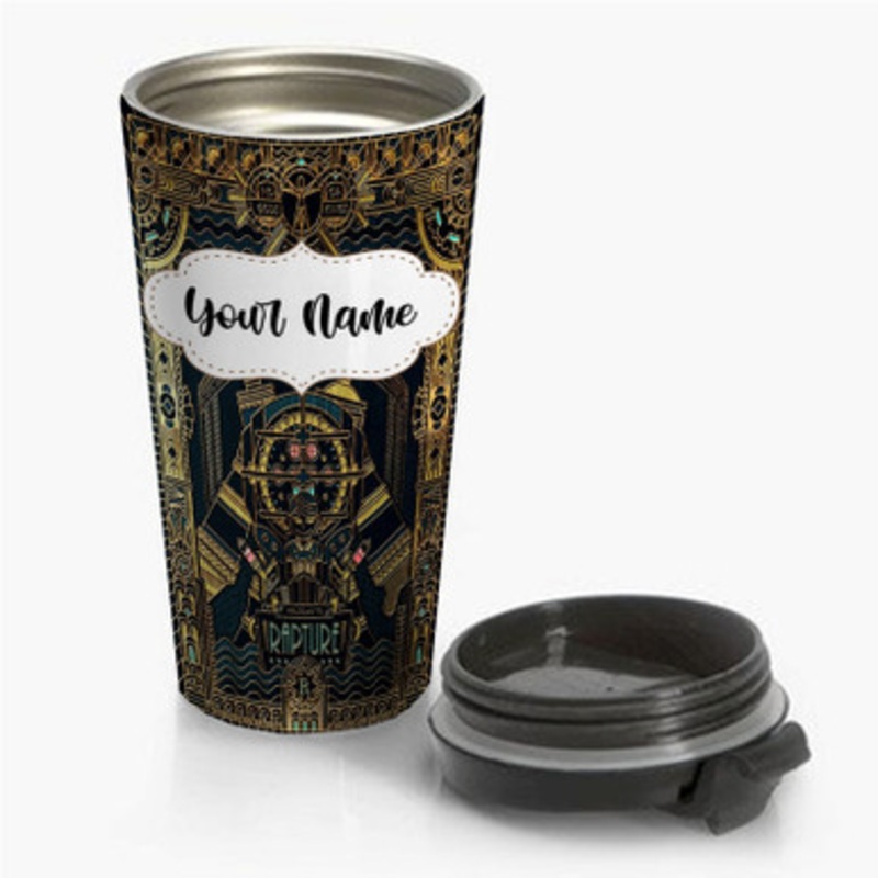 Pastele Bioshock Rapture Custom Personalized Name Stainless Steel Travel Mug