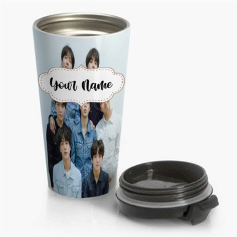 Pastele BTS Custom Personalized Name Stainless Steel Travel Mug