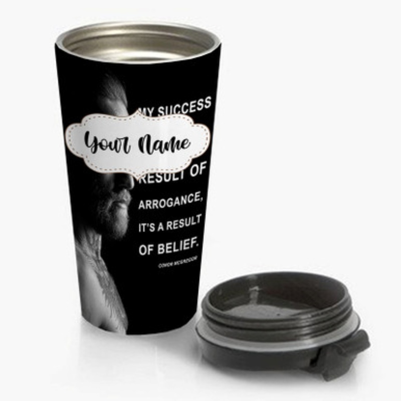 Pastele Conor Mc Gregor Quotes UFC Custom Personalized Name Stainless Steel Travel Mug