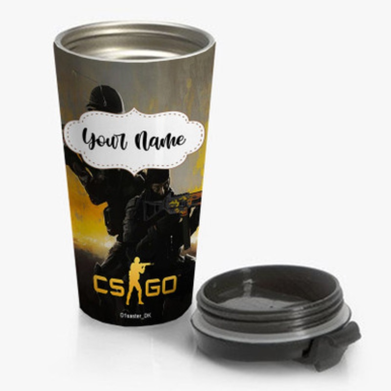Pastele Counter Strike Global Offensive Custom Personalized Name Stainless Steel Travel Mug
