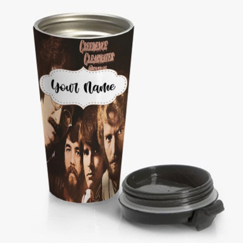 Pastele Creedence Clearwater Revival Custom Personalized Name Stainless Steel Travel Mug