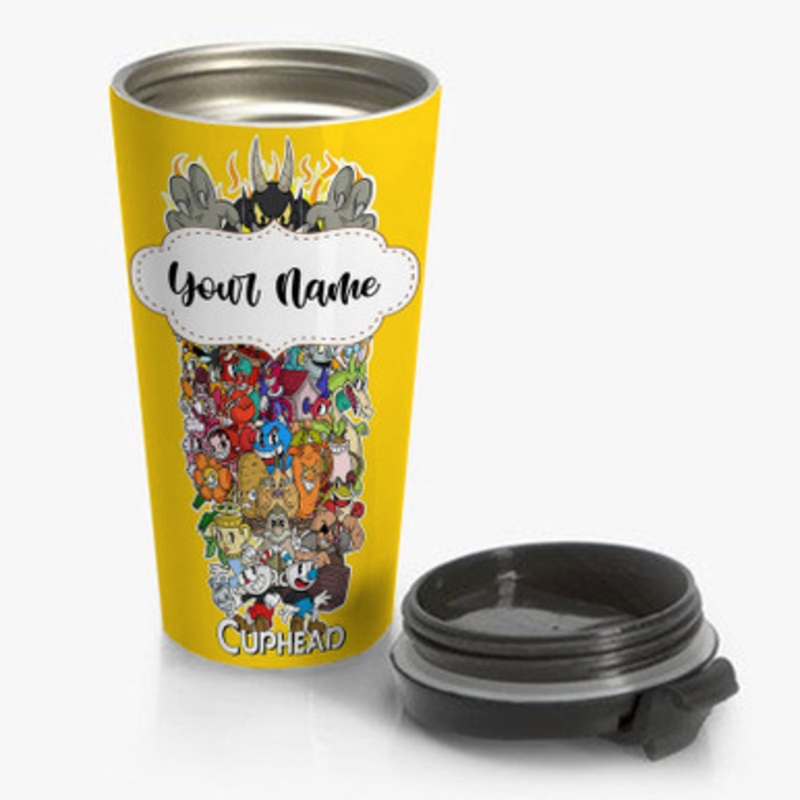 Pastele Cup Head Custom Personalized Name Stainless Steel Travel Mug