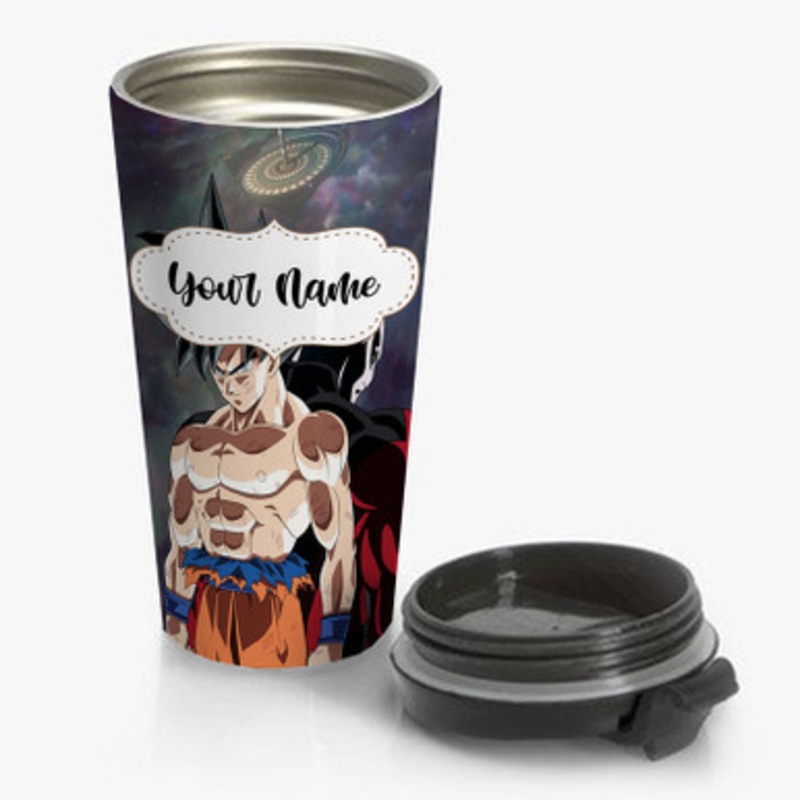 Pastele Dragon Ball Super Goku and Jiren Custom Personalized Name Stainless Steel Travel Mug