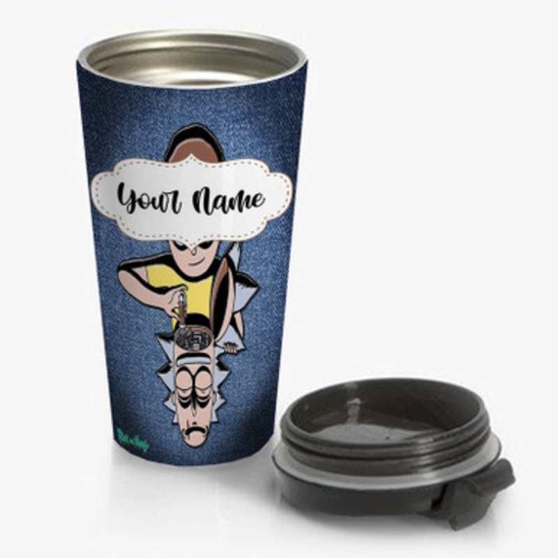 Pastele Evil Morty Rick and Morty Custom Personalized Name Stainless Steel Travel Mug