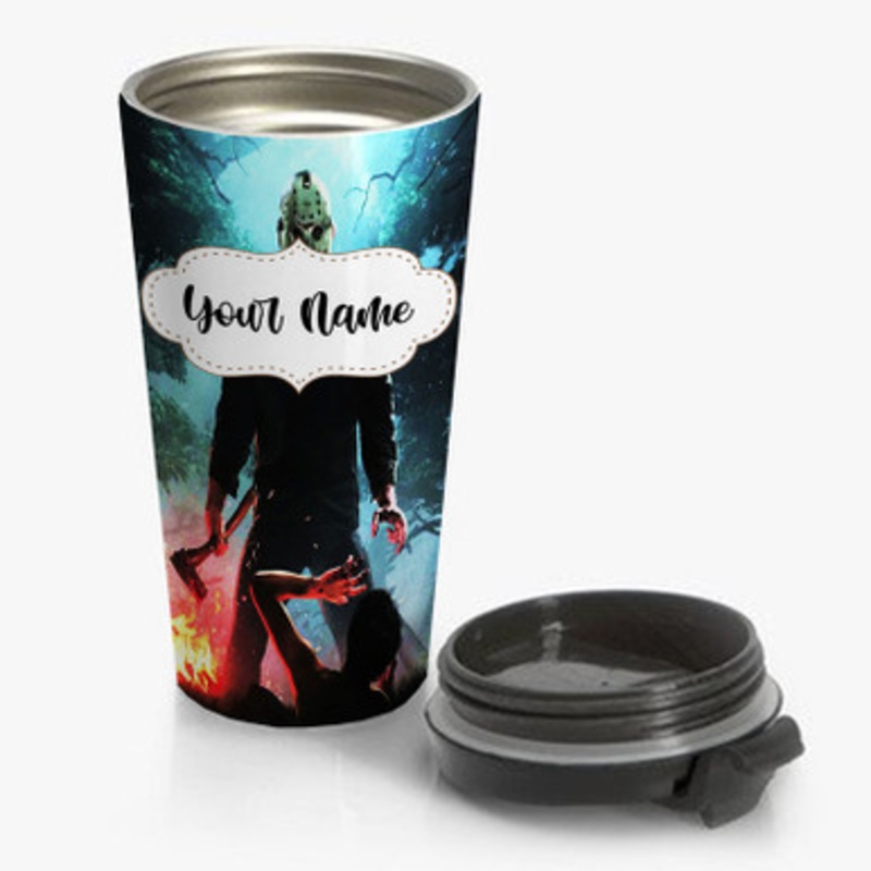 Pastele Friday the 13th The Game Custom Personalized Name Stainless Steel Travel Mug