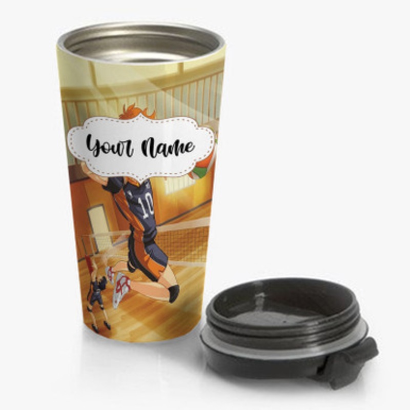 Pastele Haikyuu Smash Custom Personalized Name Stainless Steel Travel Mug