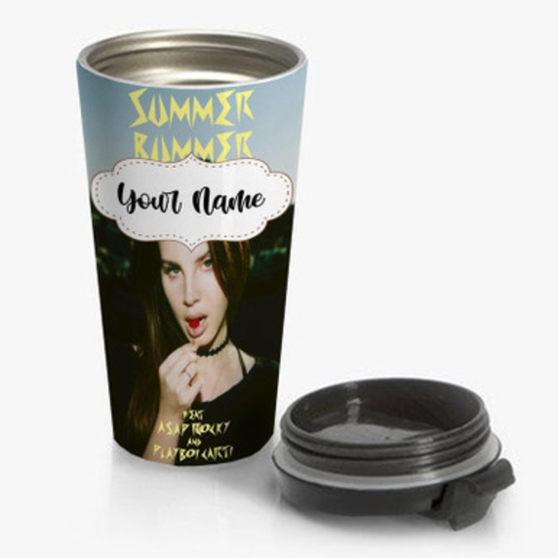 Pastele Lana Del Rey Summer Bummer Custom Personalized Name Stainless Steel Travel Mug