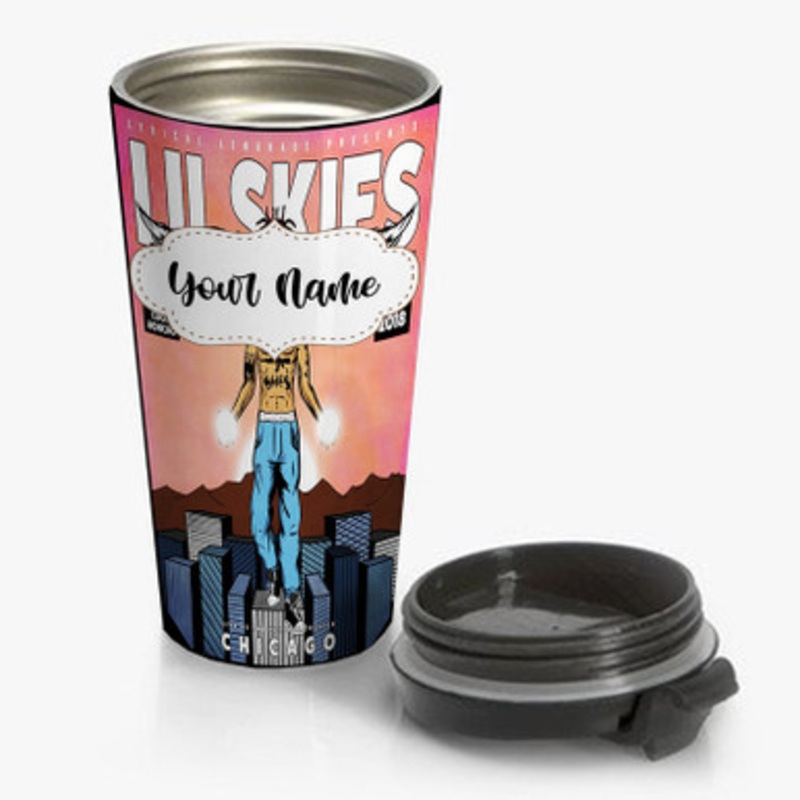 Pastele Lil Skies Art Custom Personalized Name Stainless Steel Travel Mug