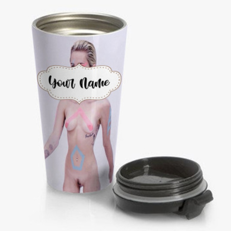 Pastele Miley Cyrus Custom Personalized Name Stainless Steel Travel Mug