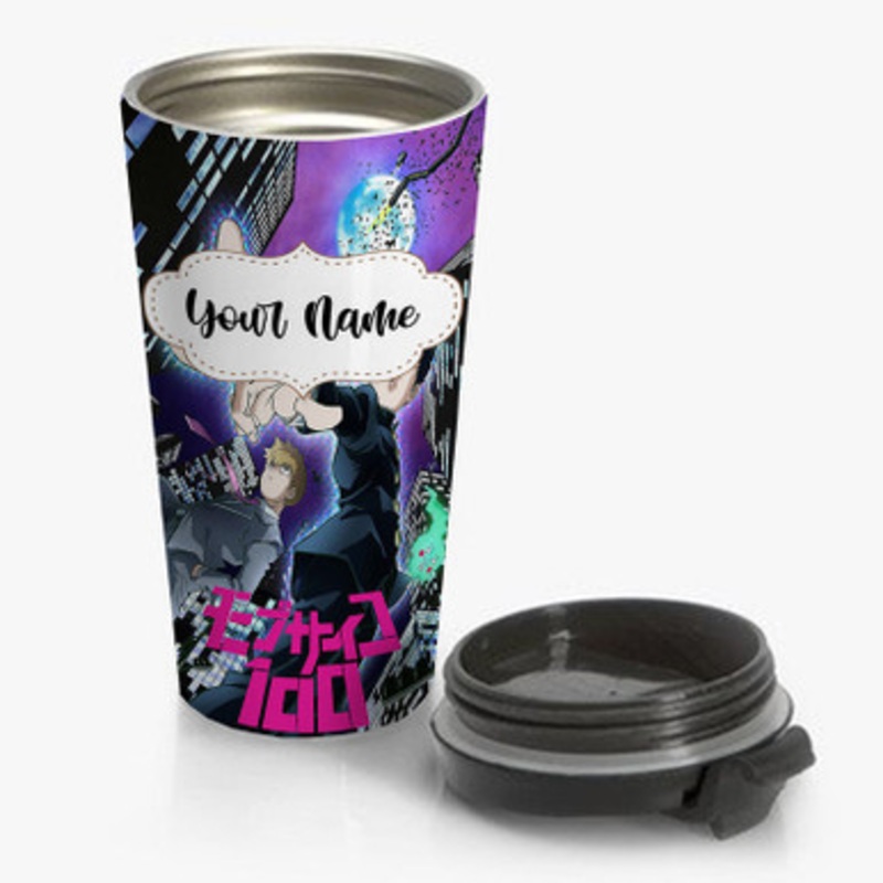Pastele Mob Psycho 100 Custom Personalized Name Stainless Steel Travel Mug