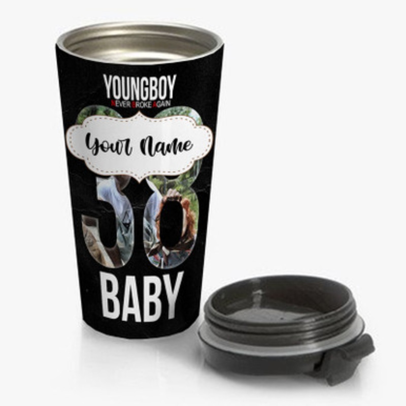 Pastele NBA Young Boy 38 Baby Custom Personalized Name Stainless Steel Travel Mug