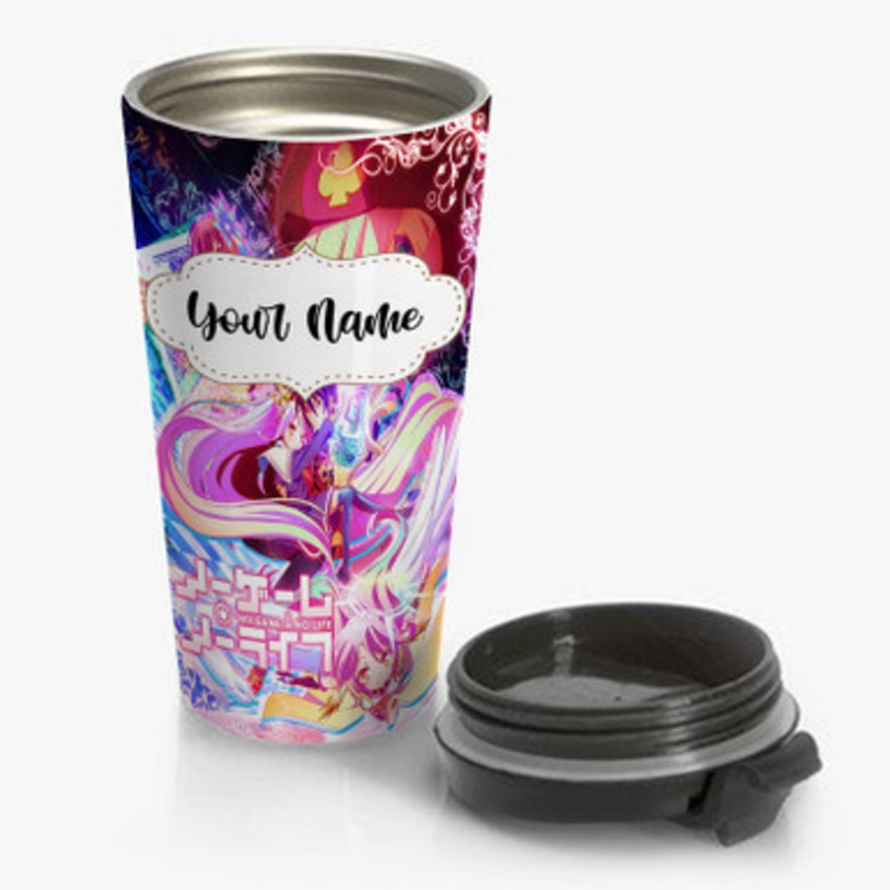 Pastele No Game No Life Custom Personalized Name Stainless Steel Travel Mug