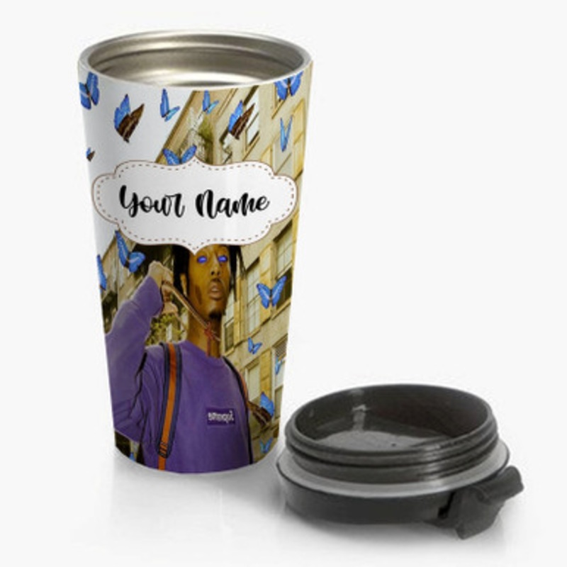 Pastele Playboi Carti Butterfly Custom Personalized Name Stainless Steel Travel Mug