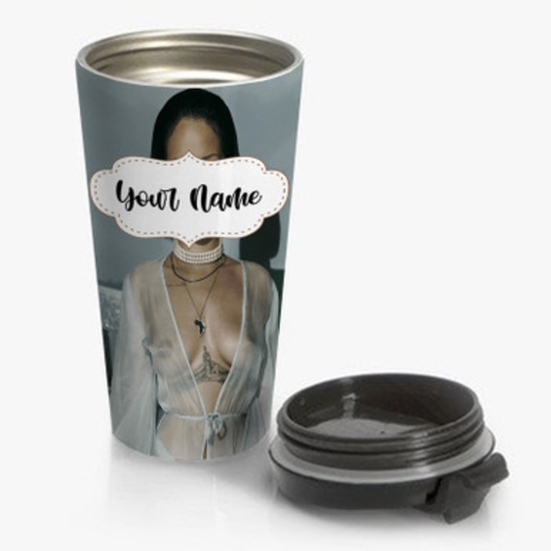 Pastele Rihanna Nude Custom Personalized Name Stainless Steel Travel Mug