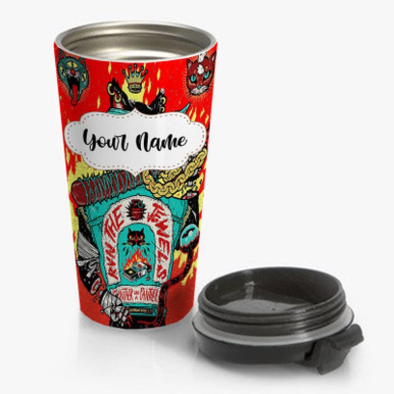 Pastele Run The Jewels Panther Like A Panther Custom Personalized Name Stainless Steel Travel Mug