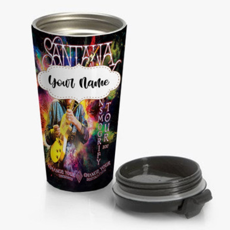 Pastele Santana Custom Personalized Name Stainless Steel Travel Mug