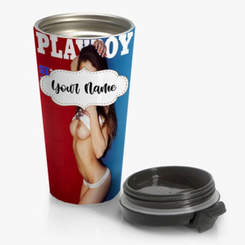 Pastele Selena Gomez Playboy Custom Personalized Name Stainless Steel Travel Mug