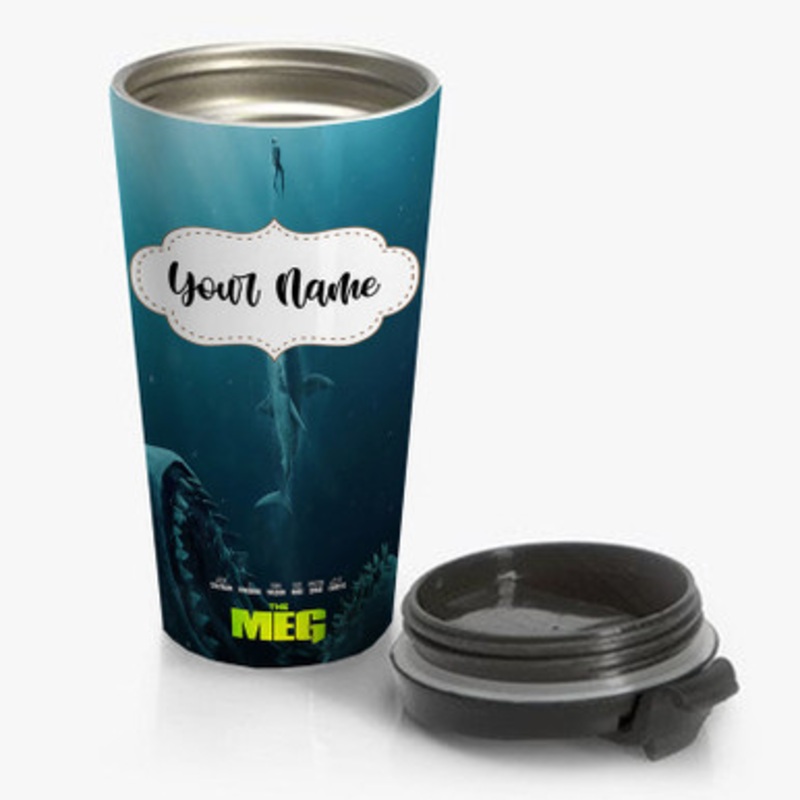 Pastele The Meg Movie Custom Personalized Name Stainless Steel Travel Mug