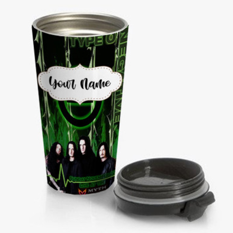 Pastele Type O Negative Art Custom Personalized Name Stainless Steel Travel Mug