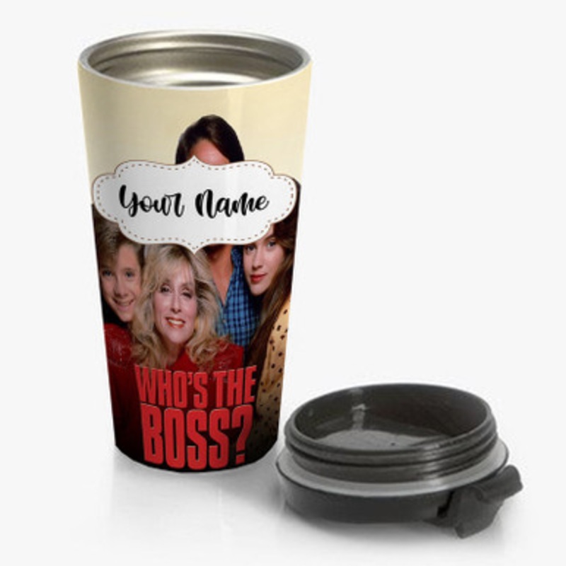 Pastele Who s The Boss Custom Personalized Name Stainless Steel Travel Mug