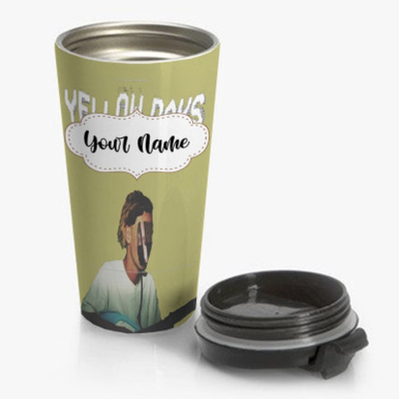 Pastele Yellow Days Custom Personalized Name Stainless Steel Travel Mug