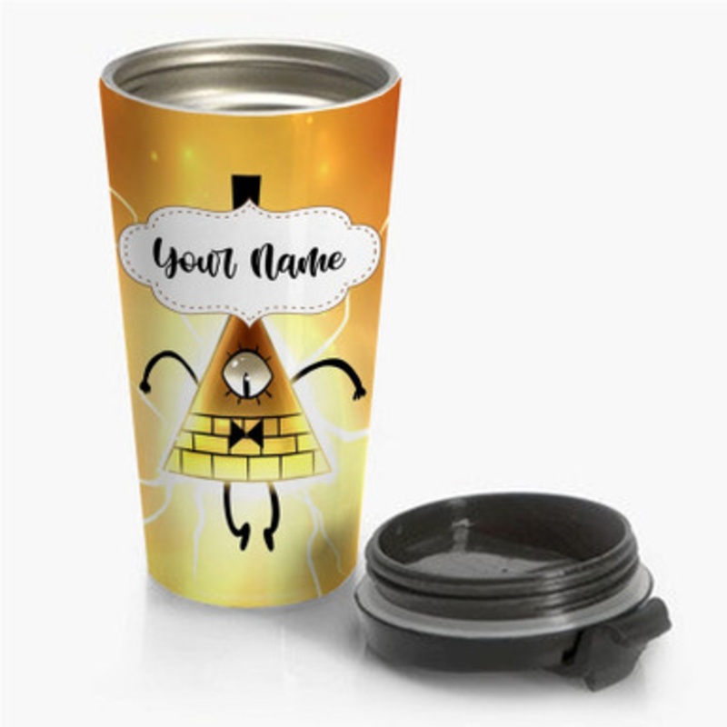 Pastele Bill Cipher Gravity Falls Art Custom Personalized Name Stainless Steel Travel Mug