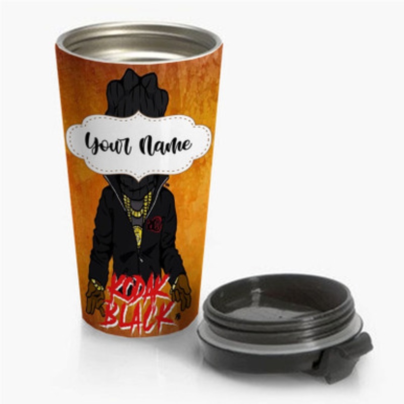 Pastele Black Cats Kodak Black New Custom Personalized Name Stainless Steel Travel Mug