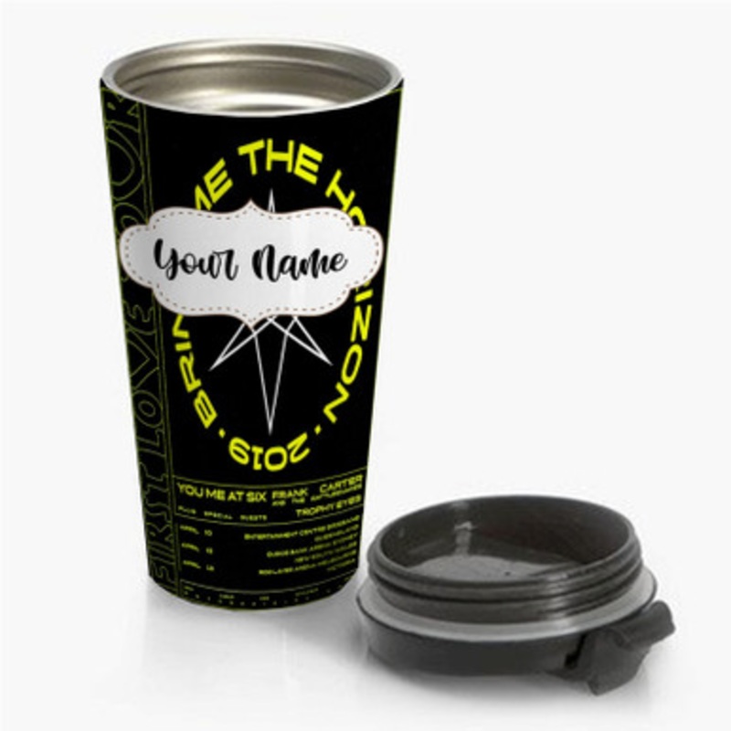 Pastele Bring Me The Horizon First Love Tour Custom Personalized Name Stainless Steel Travel Mug