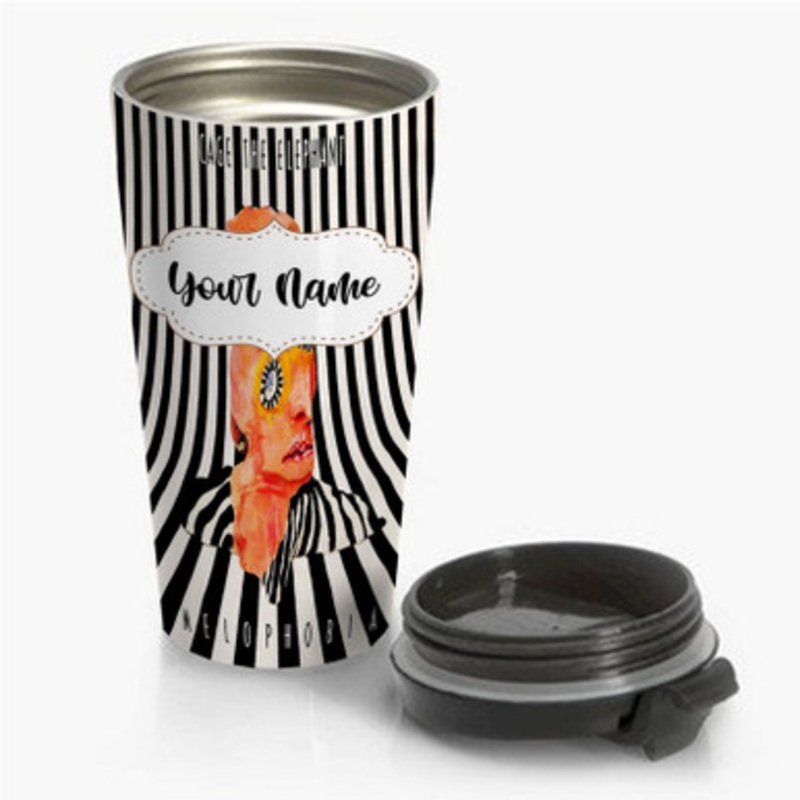 Pastele Cage the Elephant Melophobia Custom Personalized Name Stainless Steel Travel Mug