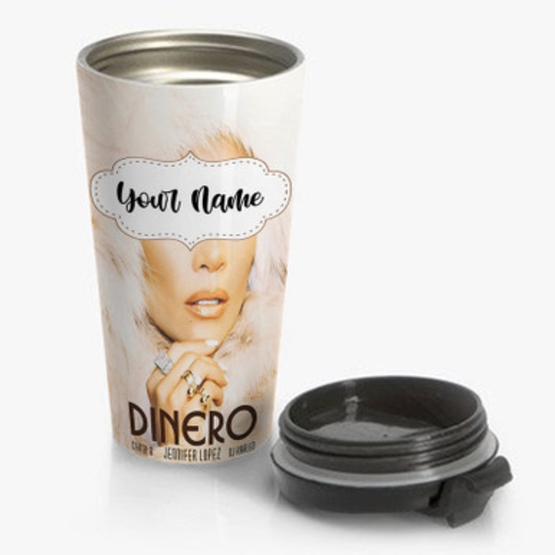 Pastele Dinero Jennifer Lopez Feat Cardi B DJ Khaled Custom Personalized Name Stainless Steel Travel Mug