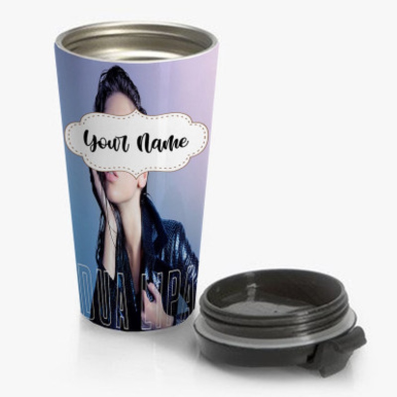 Pastele Dua Lipa Custom Personalized Name Stainless Steel Travel Mug