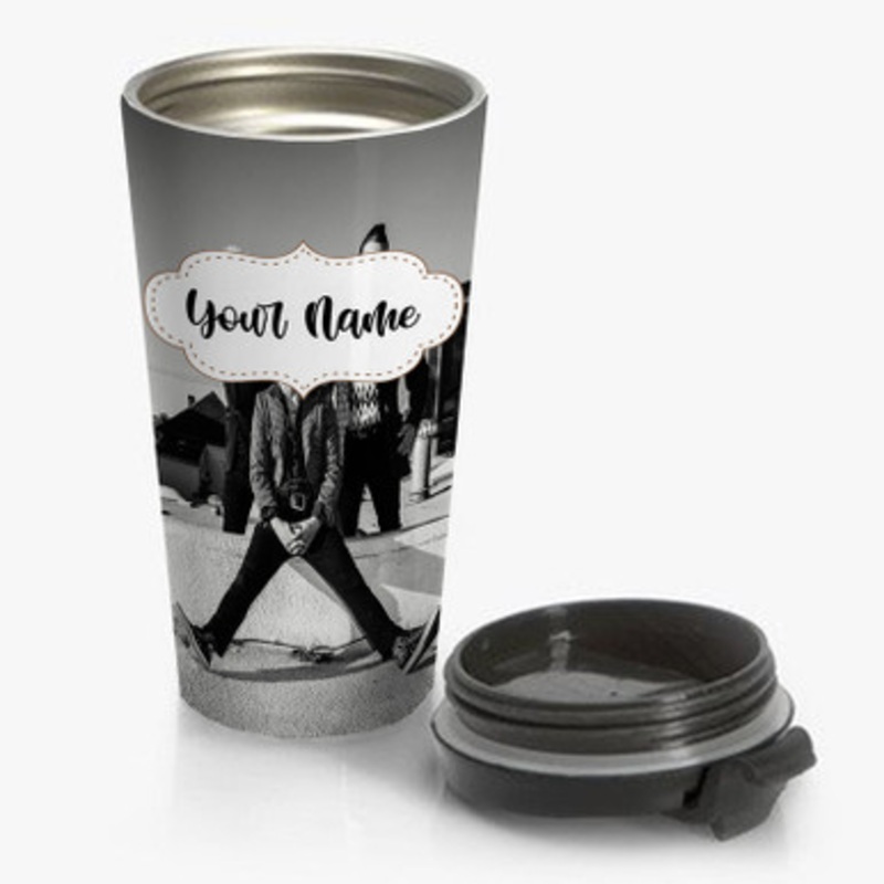 Pastele Green Day Custom Personalized Name Stainless Steel Travel Mug