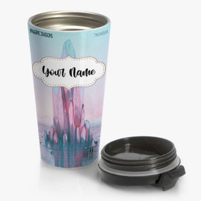 Pastele Imagine Dragons Thunder Custom Personalized Name Stainless Steel Travel Mug