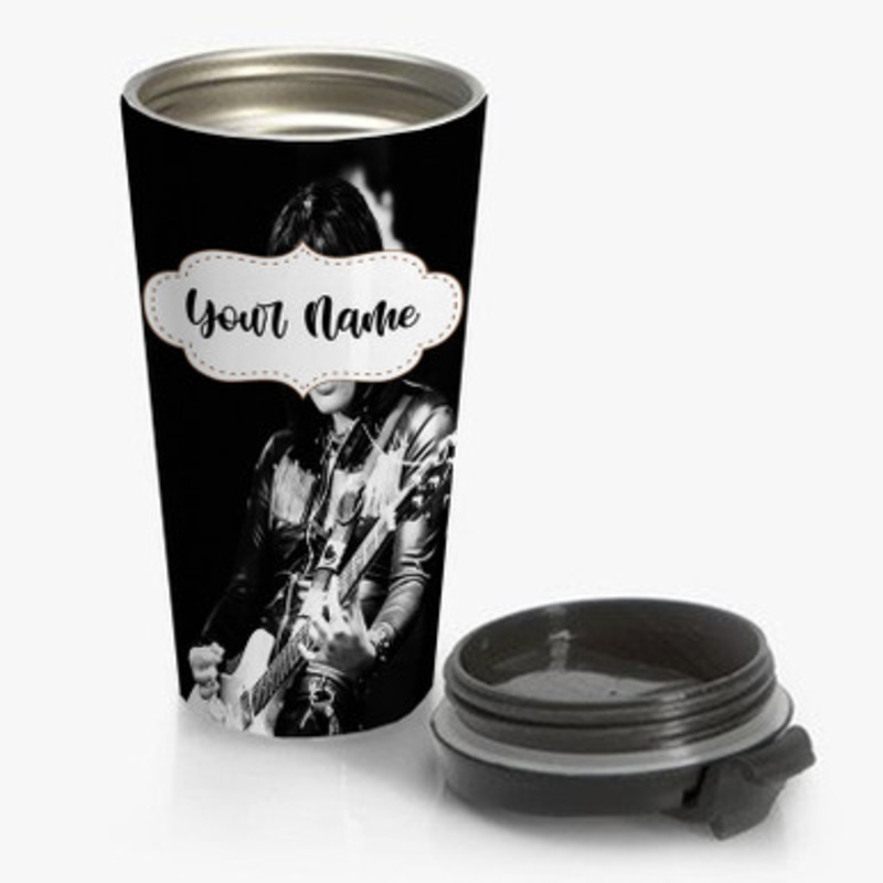 Pastele Joan Jett Custom Personalized Name Stainless Steel Travel Mug