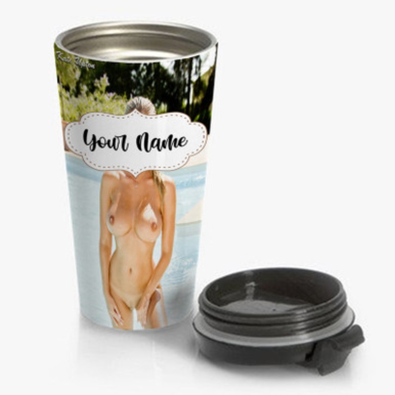 Pastele Kate Upton Art Custom Personalized Name Stainless Steel Travel Mug