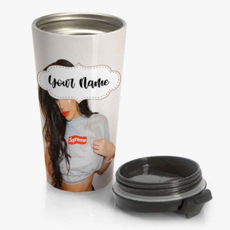 Pastele Kylie Jenner Art Custom Personalized Name Stainless Steel Travel Mug