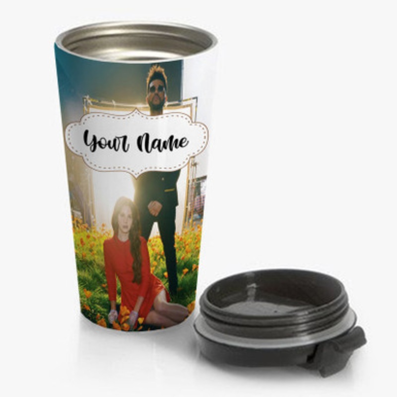 Pastele Lana Del Rey Lust For Life ft The Weeknd Custom Personalized Name Stainless Steel Travel Mug