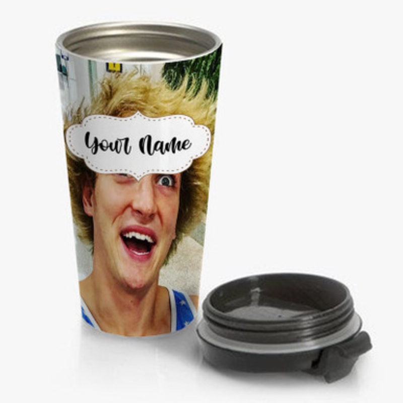 Pastele Logan Paul Art Custom Personalized Name Stainless Steel Travel Mug