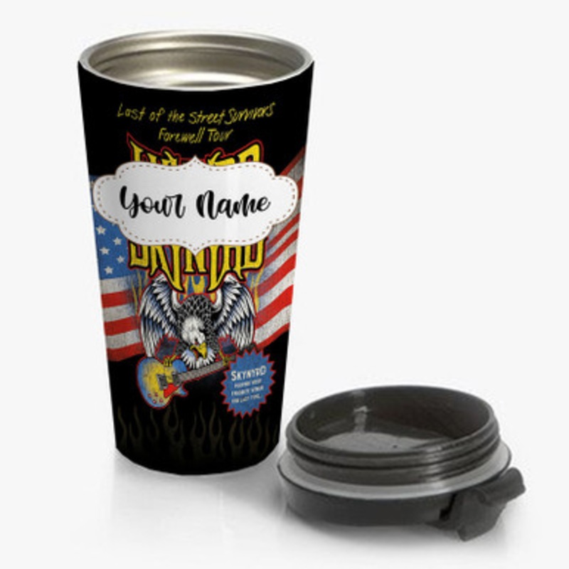 Pastele Lynyrd Skynyrd Last of the Street Survivors Farewell Tour Custom Personalized Name Stainless Steel Travel Mug