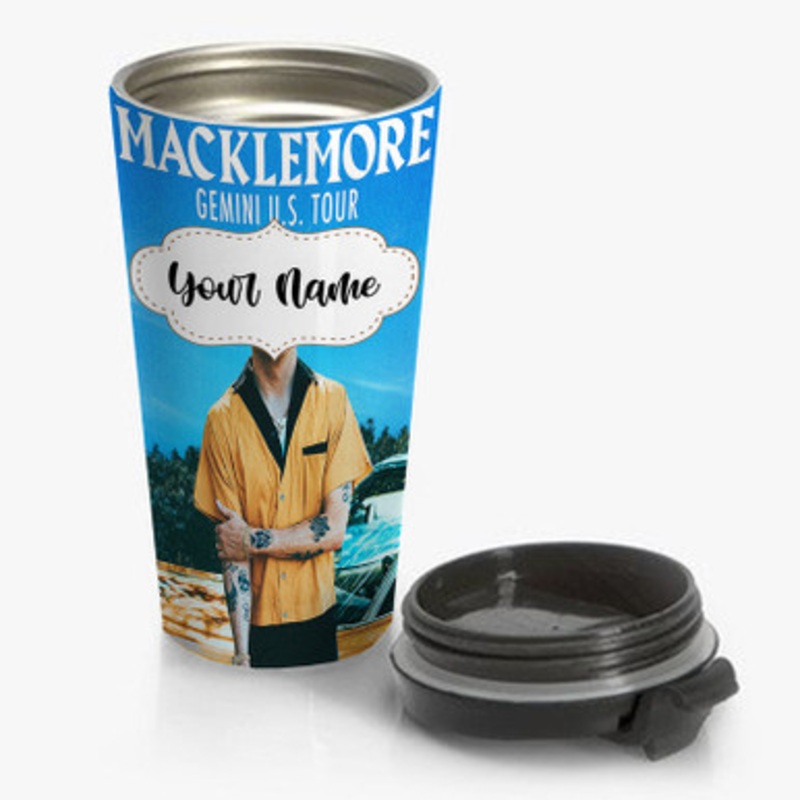 Pastele Macklemore Gemini US Tour Custom Personalized Name Stainless Steel Travel Mug