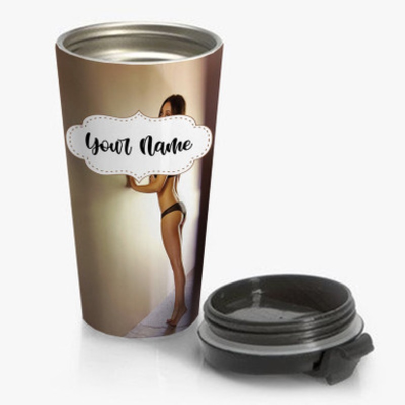 Pastele Mila Kunis Art Custom Personalized Name Stainless Steel Travel Mug