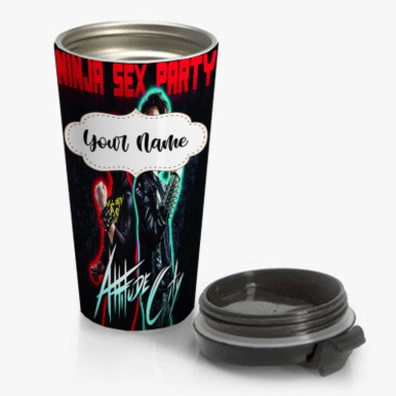Pastele Ninja Sex Party Custom Personalized Name Stainless Steel Travel Mug